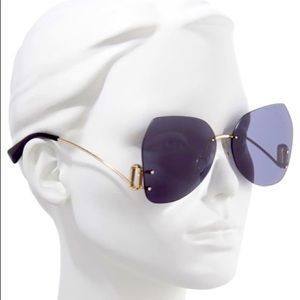 Marc Jacobs 63mm Oversize Rimless Butterfly Sunglasses